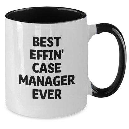 Funny Case Manager Gifts from Friends, Best Effin' Case Manager Ever Two Tone Coffee Mugs for Graduation, Unique Gifts for Case Manager, Case Manager Appreciation Mugs - Additional