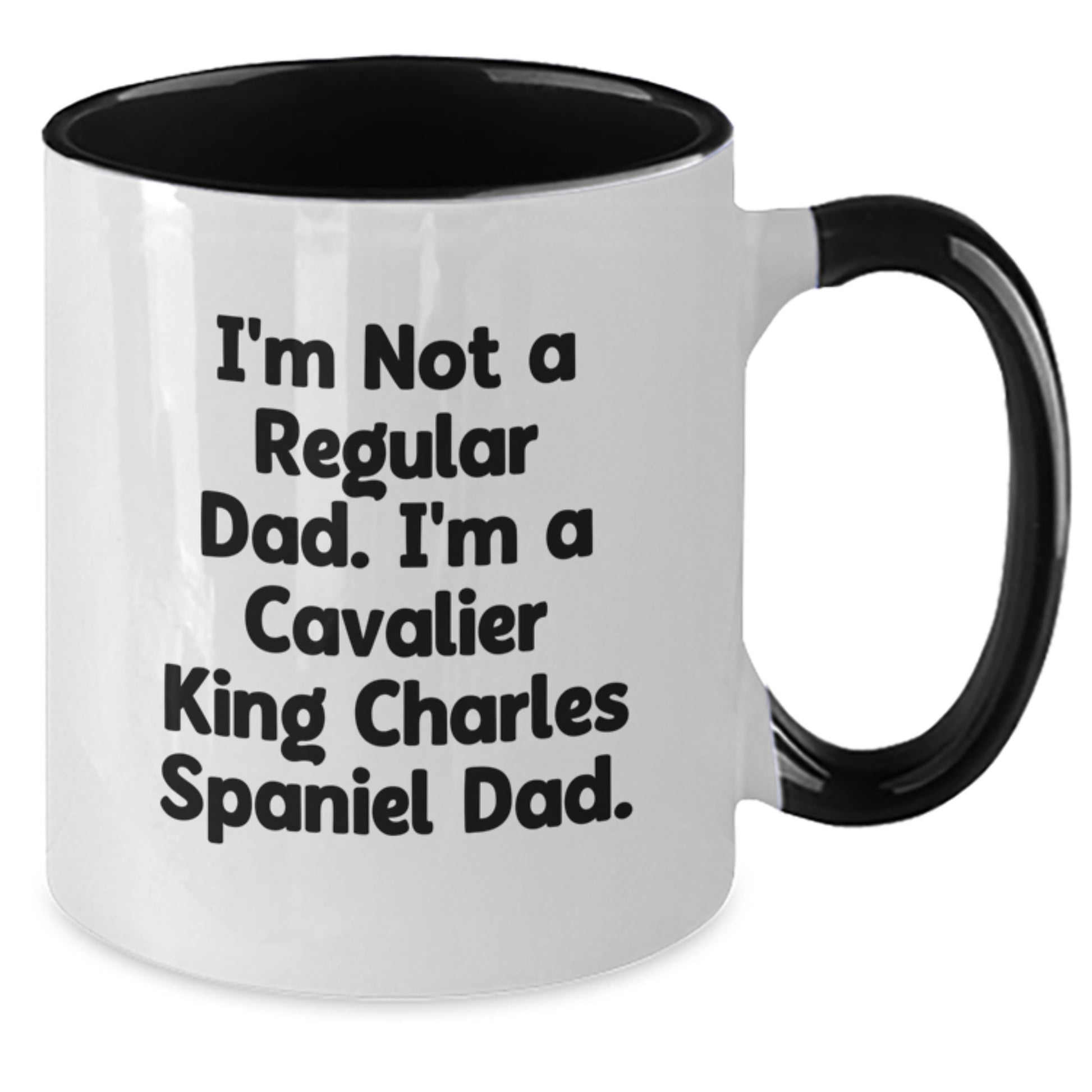 Funny Cavalier King Charles Spaniel Dog Gifts for Dad, I'm Not A Regular Dad, Two Tone Coffee Mug for Christmas - Additional