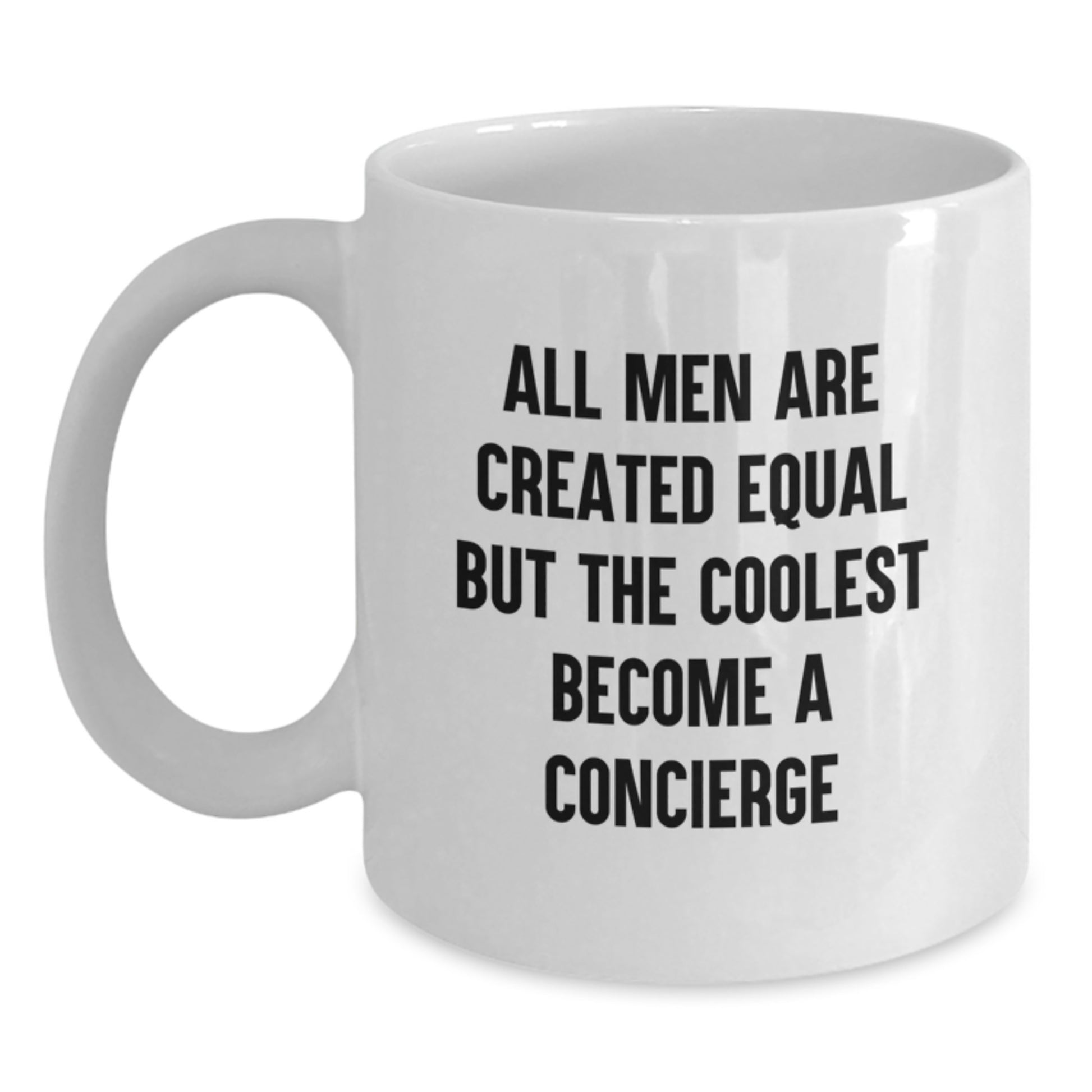 Funny Concierge Gifts for Men, White Coffee Mugs, Valentine's Unique Gifts from Men to Concierge - Main
