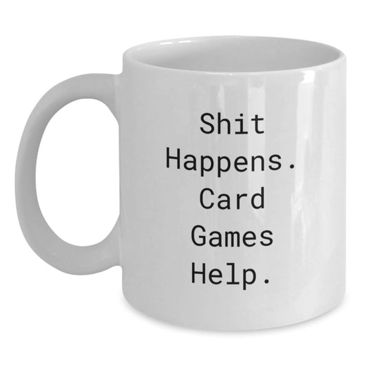 Funny Card Games Gifts from Friends White Ceramic Coffee Mugs for Birthday - Main