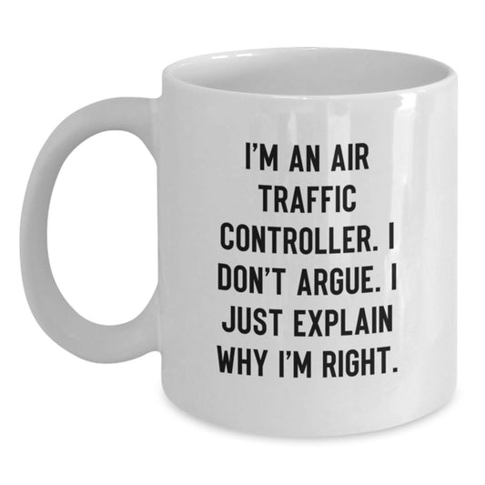 Funny Air Traffic Controller Gifts from Friends, Unique Christmas Unique Gifts for Air Traffic Controller Men, White Coffee Mug for Air Traffic Controller Enthusiasts - Main