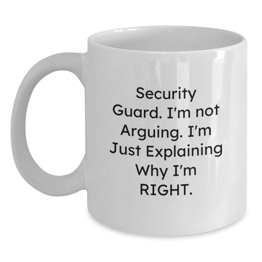Funny Security Guard Gifts from Friends, White Coffee Mug for Security Guard Birthday Unique - Main