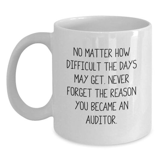 Funny Auditor Gifts from Men to Friends - White Coffee Mug with Inspirational Quote for Christmas - Main
