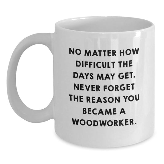 Unique Gifts for Woodworker Men - Funny White Coffee Mug - Birthday Unique Present for Friends from Family - Main