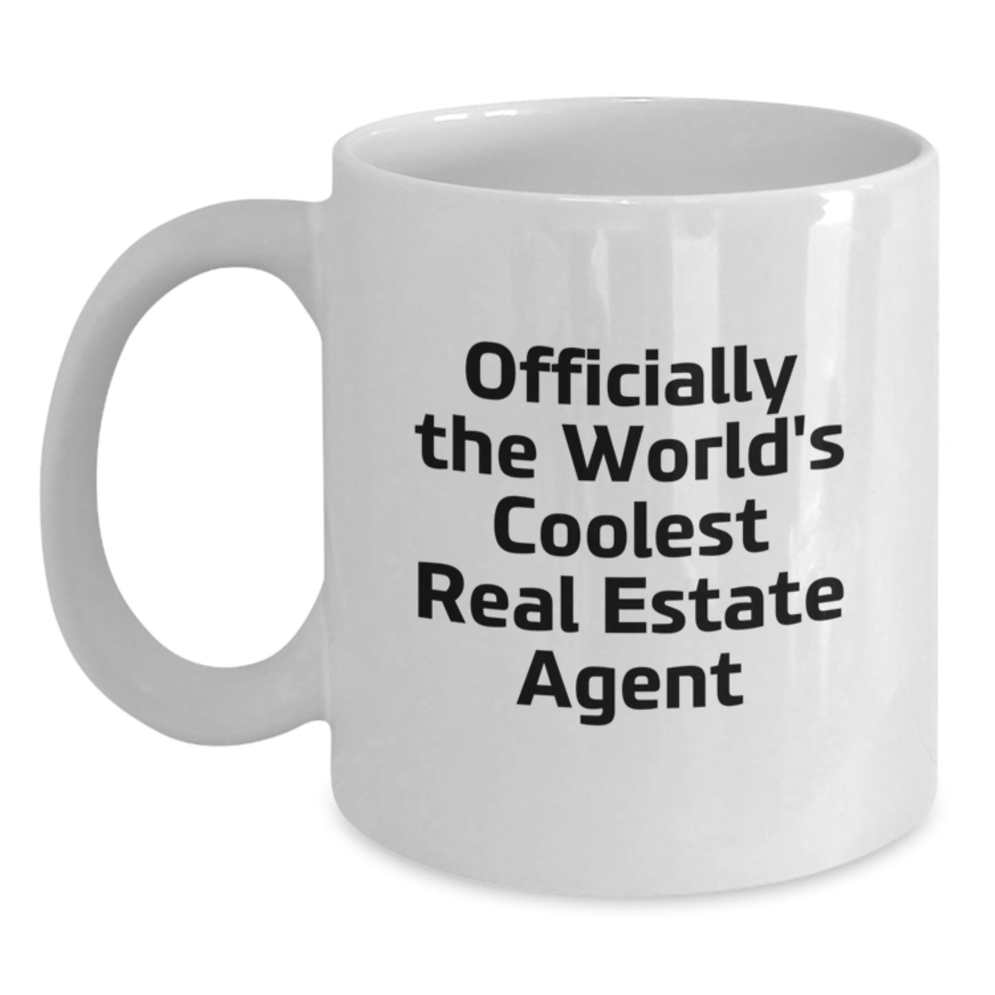 Funny Real Estate Agent Gifts from Friends, White Coffee Mug, Officially The World's Coolest Real Estate Agent, Unique Christmas Unique Gifts for Real Estate Agent Men - Main