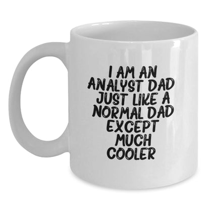 Analyst Dad Gifts Funny White Coffee Mug for Men, Women Friends Colleagues Family, 11oz or 15oz Ceramic Mug, Perfect for Christmas Unique Presents - Main