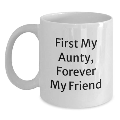 Funny Aunty Quotes White Coffee Mug, Gifts from Family to Aunty, Christmas Unique Presents for Aunty Friend - Main