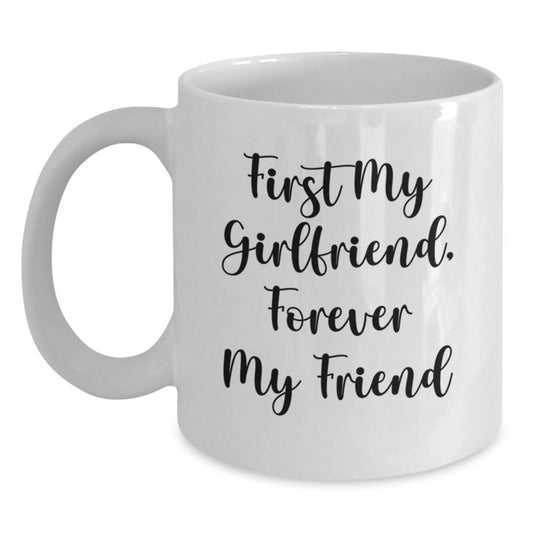 Gifts from Men to Sweetheart, Funny White Coffee Mug for Her Birthday, 'First My Sweetheart, Forever My Friend' - Main