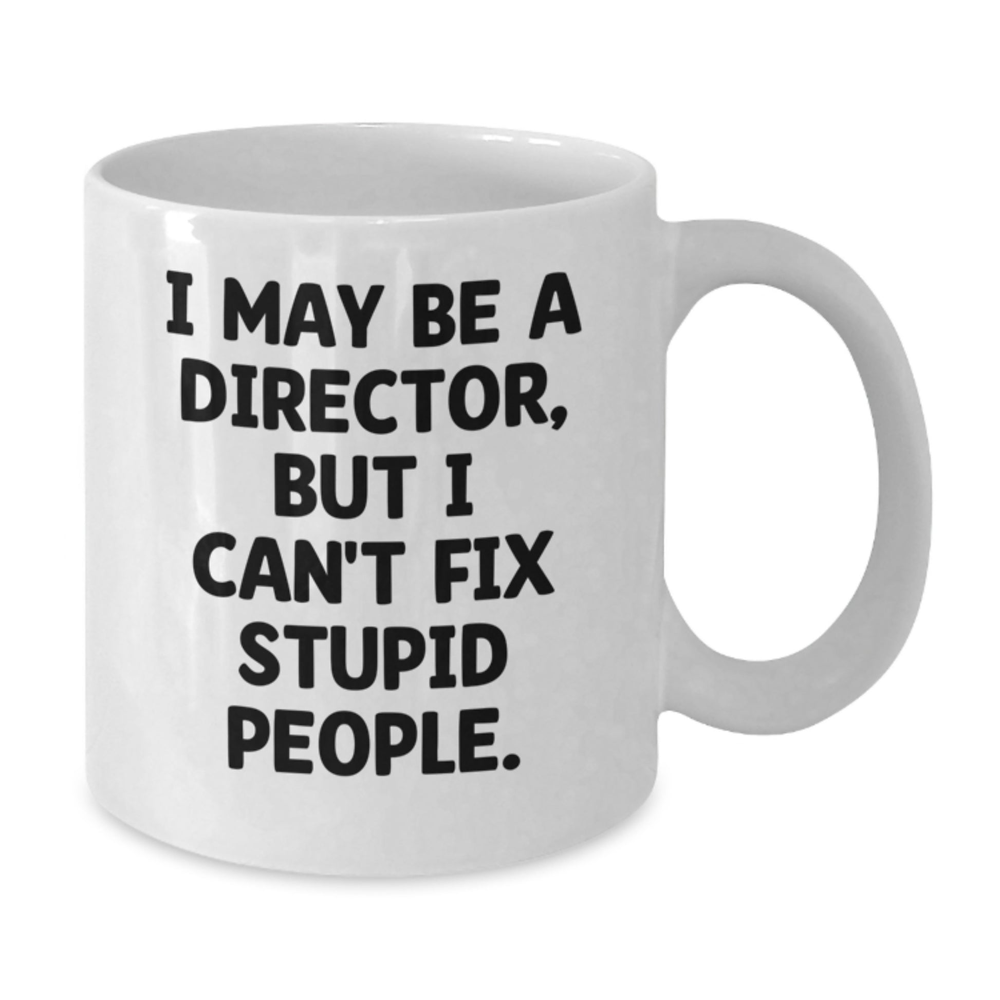 Funny Director Gifts for Men, White Coffee Mug with I May Be A Director, But I Can't Fix Stupid People, Christmas Unique Gifts from Friends to Family - Additional