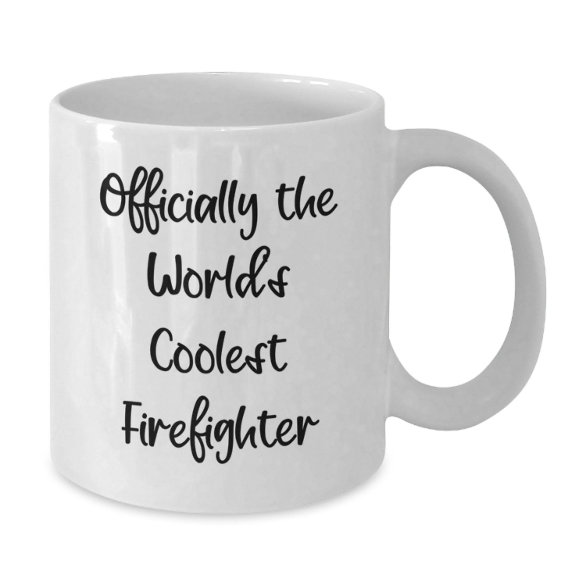 Funny Firefighter Christmas Unique Gifts from Friends to Men - Officially The World's Coolest Firefighter White Coffee Mug - Additional