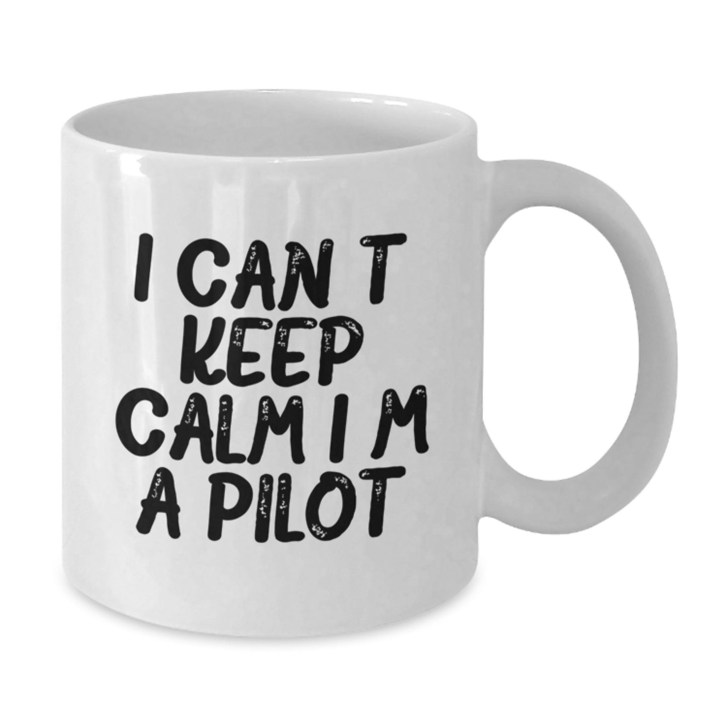 Funny Pilot Gifts from Friends to Pilot - I Can't Keep Calm White Coffee Mug, Birthday Unique Gifts for Men - Additional