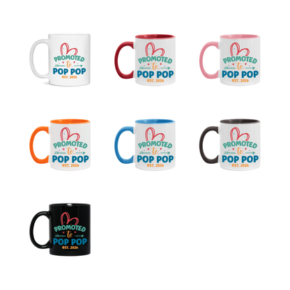 Promoted To Pop Pop Est. 2026 Coffee Mug – New Pop Pop Gift – Pregnancy Announcement Mug For New Baby