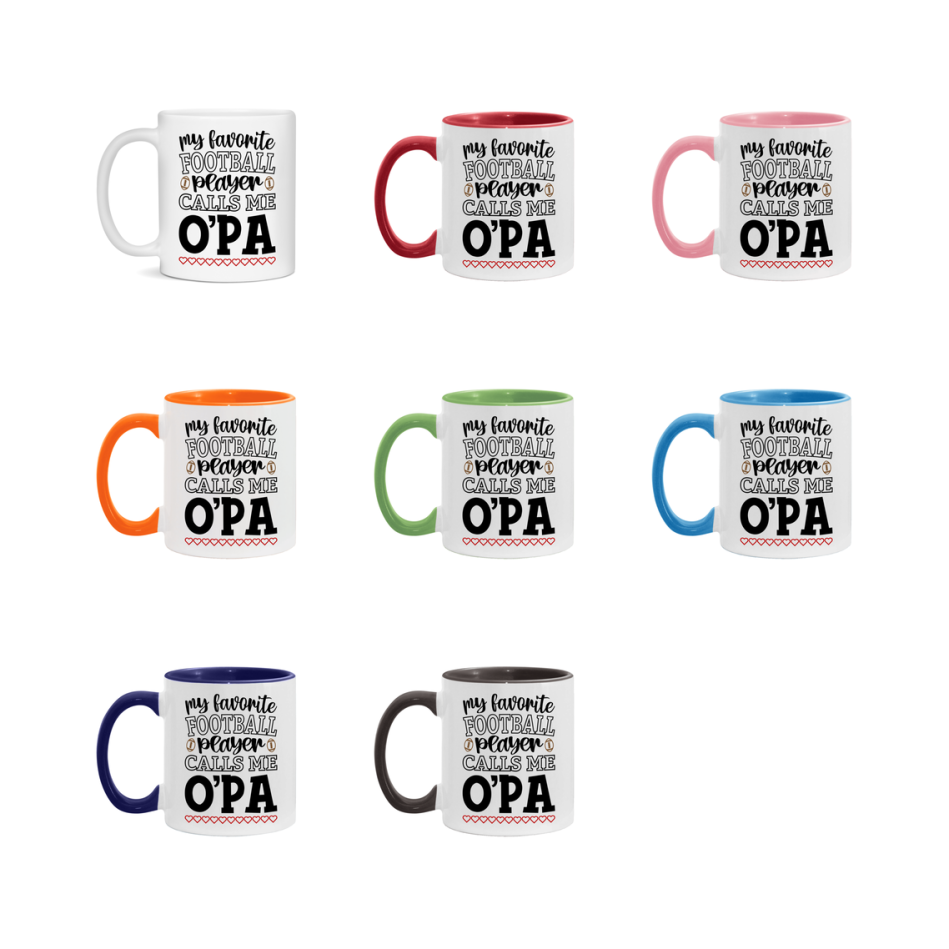 My Favorite Football Player Calls Me O'pa Mug – Funny Football O'pa Gift – Mug For O'pa From Player – Football Season Gift Idea
