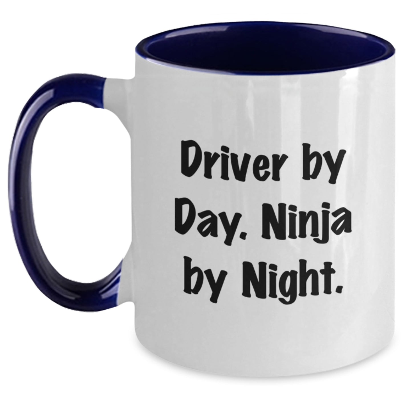 Funny Driver Gifts by Day, Ninja by Night Two Tone Coffee Mugs for Men, Women, Friends, Coworkers, and Family from Driver Enthusiasts - Main