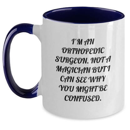 Funny Orthopedic Surgeon Gifts for Him or Her - Valentine's Unique Coffee Mugs from Friends and Family - Two Tone Black and White, Red and White, Navy and White, Pink and White - Main