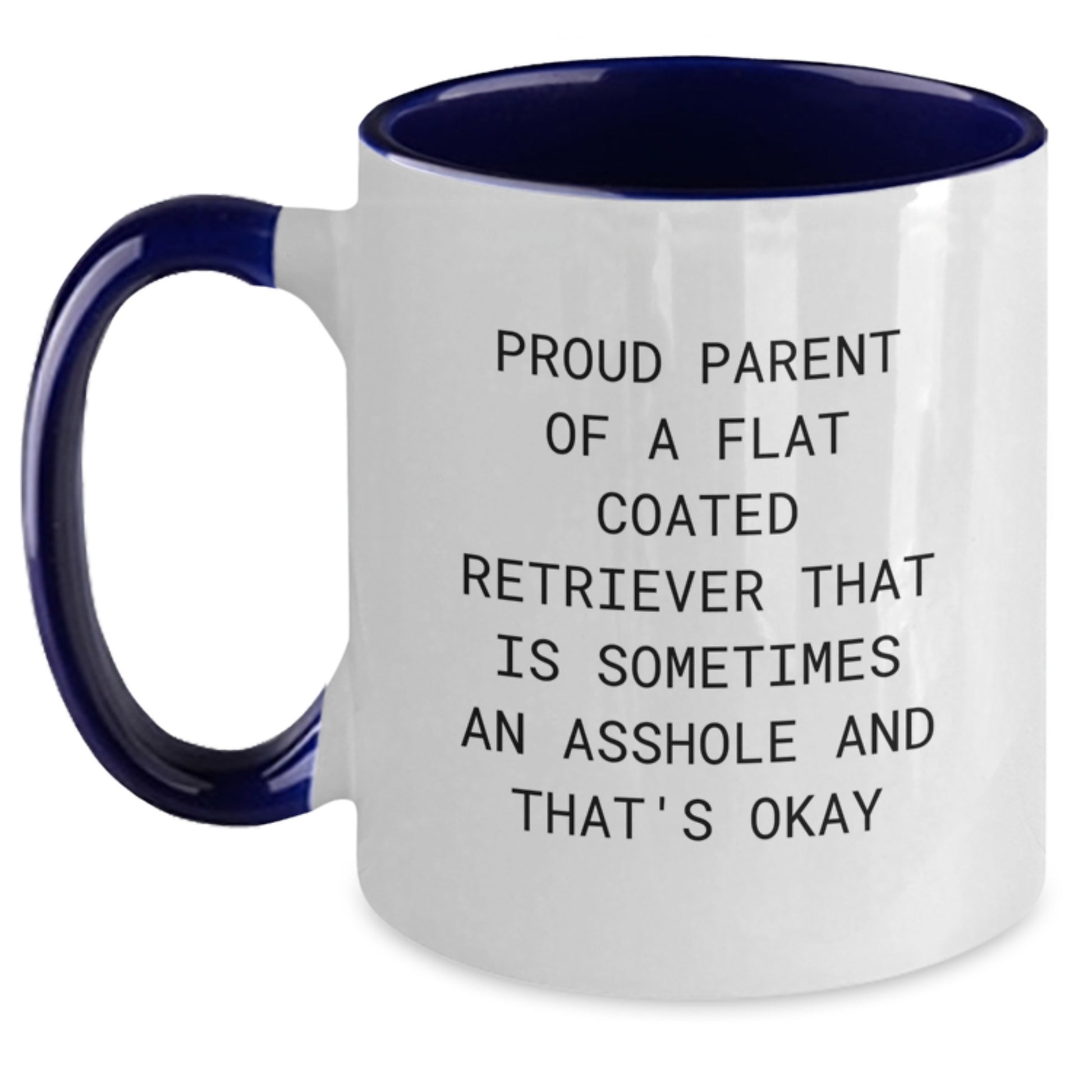 Funny Flat Coated Retriever Dog Parent Gifts from Friends, Gifts for Flat Coated Retriever Dog Lovers on Birthday - Two Tone Coffee Mug with Proud Quote - Main