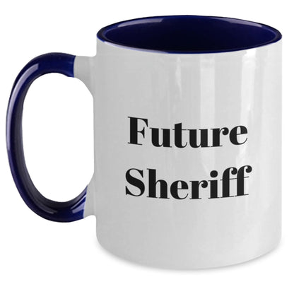 Future Sheriff Gifts from Friends, Funny Two Tone Coffee Mug, Birthday Unique Gifts - Main