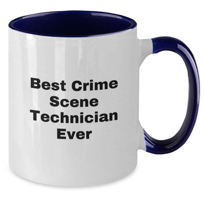 Funny Crime Scene Technician Gifts for Him, Best Crime Scene Technician Ever Quote, Two Tone Coffee Mug, Birthday Unique Presents from Friends - Additional