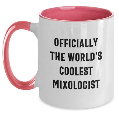 Gifts from Friends, Officially The World's Coolest Mixologist, Two Tone Coffee Mug, Funny Birthday Present for Men, Women, and Coworkers - Main