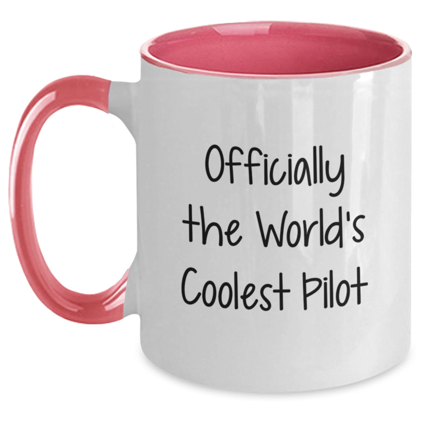 Funny Pilot Gifts from Friends for Men - Officially The World's Coolest Pilot Quote Two Tone Coffee Mug, Graduation Unique Gifts - Main