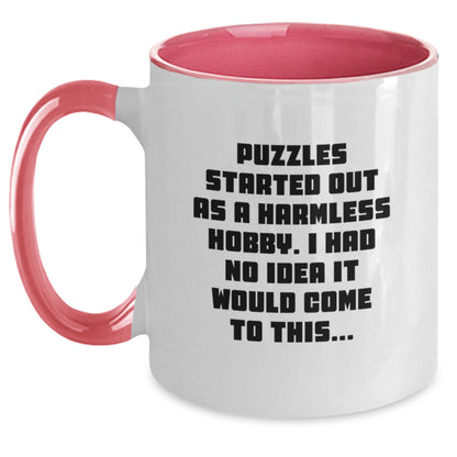 Puzzles Started Out Funny, Gift for Puzzles Enthusiasts, Two Tone Coffee Mug for Birthday, Gifts from Friends, Gifts for Puzzles Lovers - Main