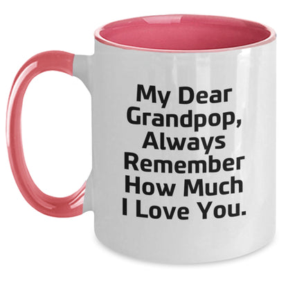 Grandpop's Inspirational Two Tone Coffee Mug, Funny Quote Gifts for Men, Unique Graduation Presents from Family, Friends, or Coworkers - Main
