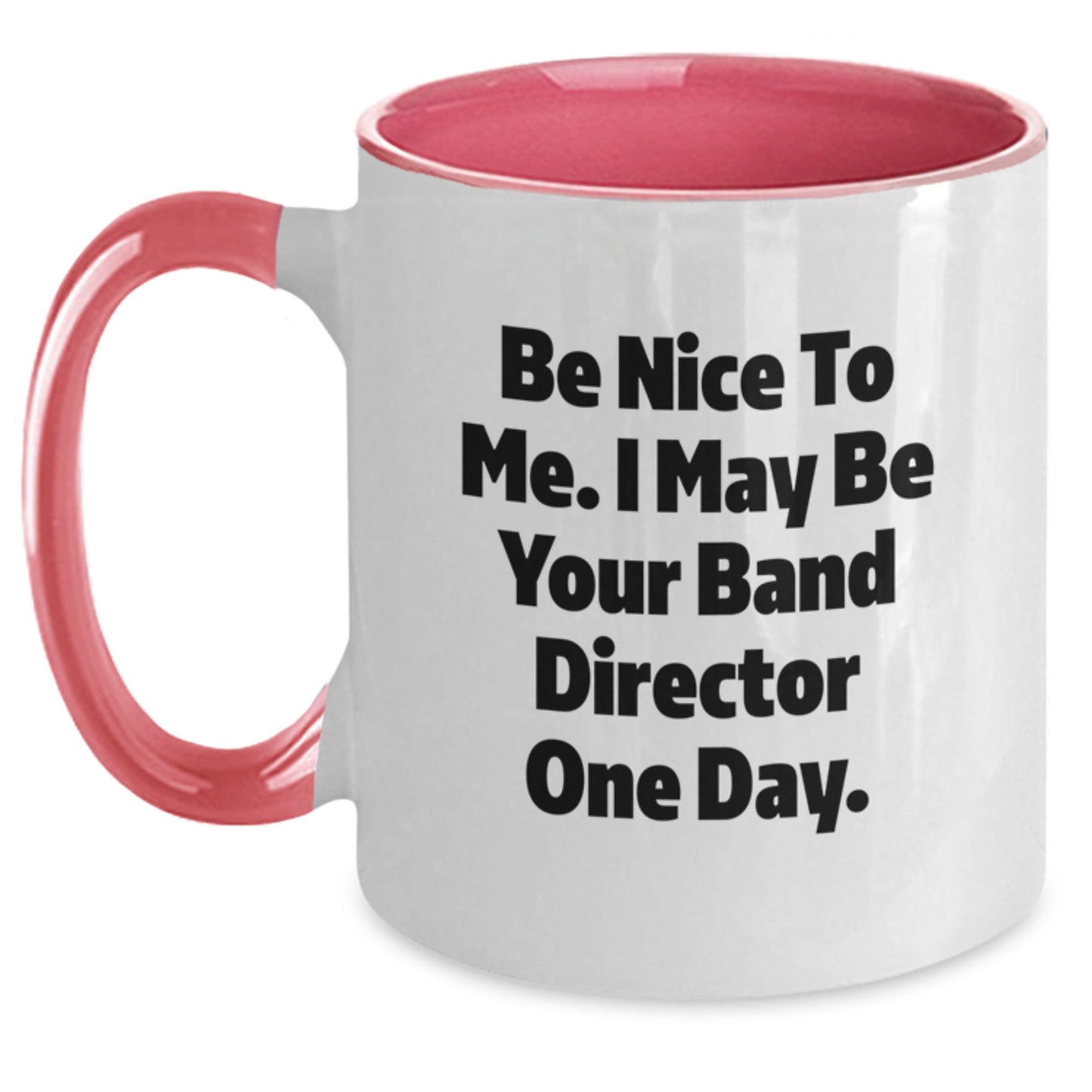 Funny Band Director Gifts from Men for Band Director - 'Be Nice To Me I May Be Your Band Director One Day' Two Tone Coffee Mug, 11oz, Christmas Unique Gifts - Main