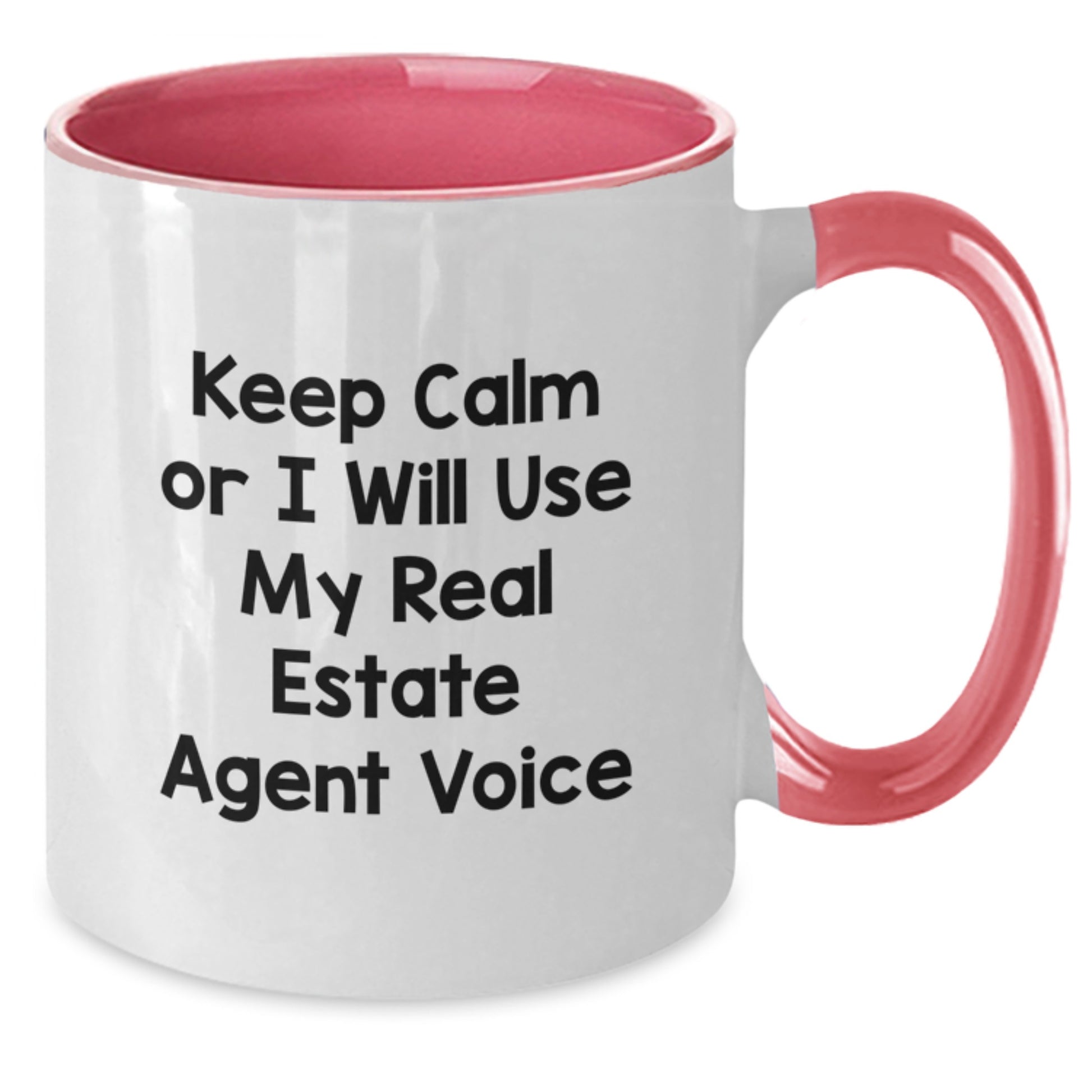 Funny Real Estate Agent Gifts from Friends, Christmas Unique Mugs for Real Estate Agents with Keep Calm Or I Will Use My Real Estate Agent Voice - Additional