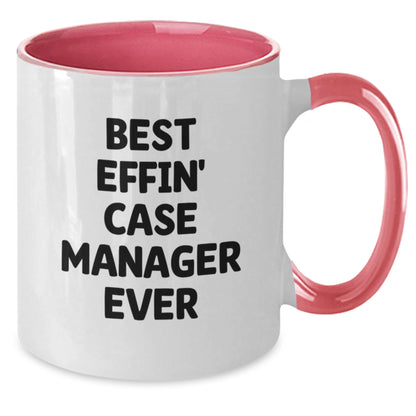 Funny Case Manager Gifts from Friends, Best Effin' Case Manager Ever Two Tone Coffee Mugs for Graduation, Unique Gifts for Case Manager, Case Manager Appreciation Mugs - Additional