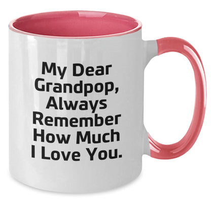Grandpop's Inspirational Two Tone Coffee Mug, Funny Quote Gifts for Men, Unique Graduation Presents from Family, Friends, or Coworkers - Additional