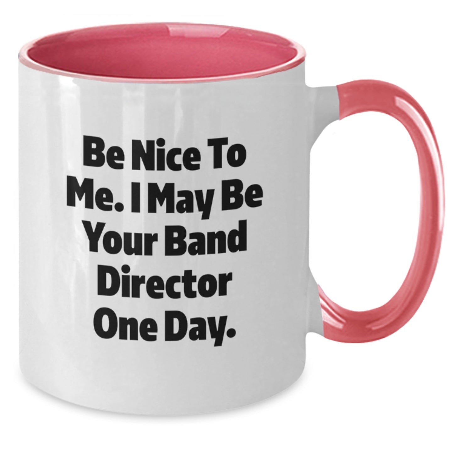 Funny Band Director Gifts from Men for Band Director - 'Be Nice To Me I May Be Your Band Director One Day' Two Tone Coffee Mug, 11oz, Christmas Unique Gifts - Additional