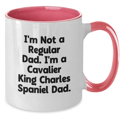 Funny Cavalier King Charles Spaniel Dog Gifts for Dad, I'm Not A Regular Dad, Two Tone Coffee Mug for Christmas - Additional