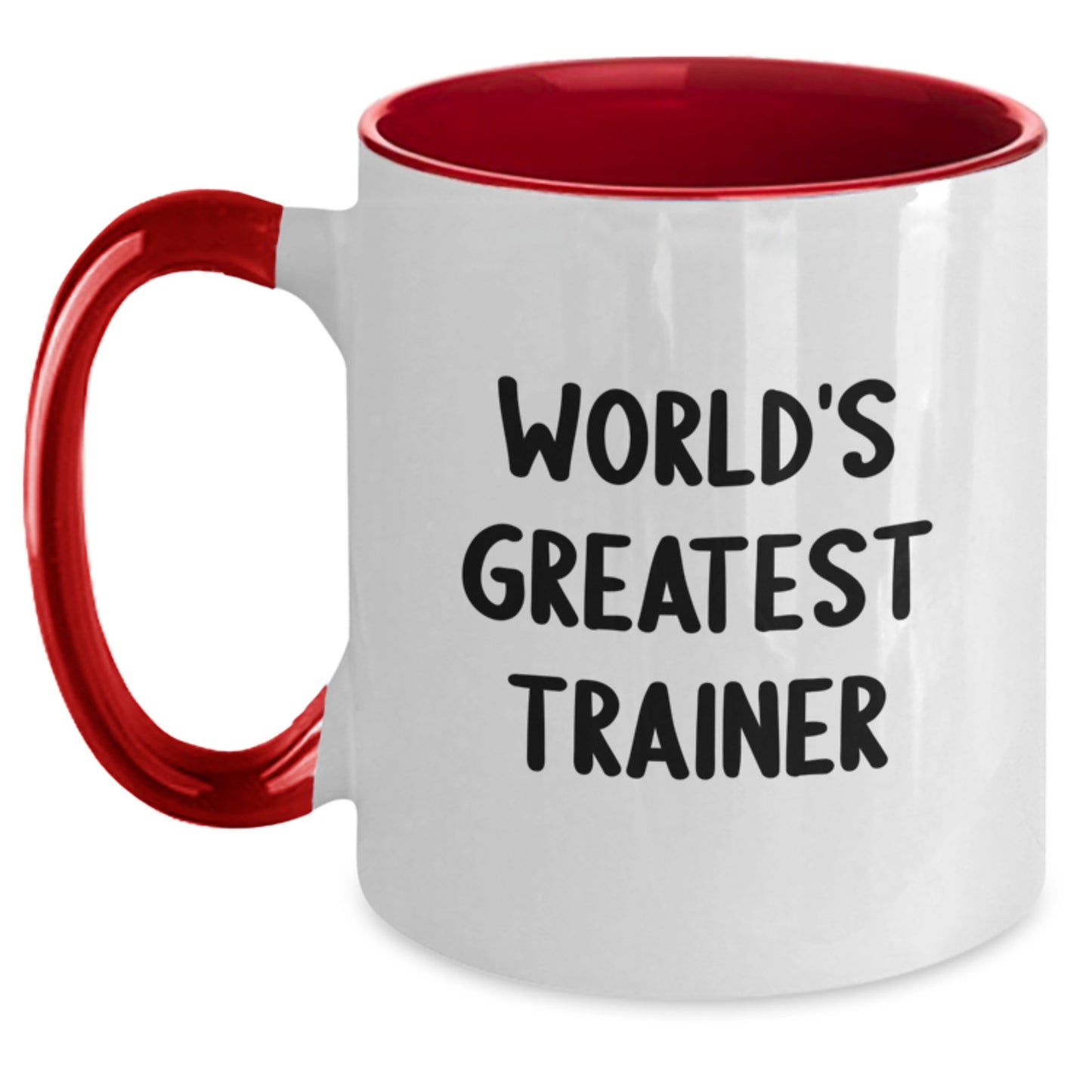 Funny World's Greatest Trainer Gifts from Friends for Trainers on Valentine's Unique Two Tone Coffee Mugs - Main