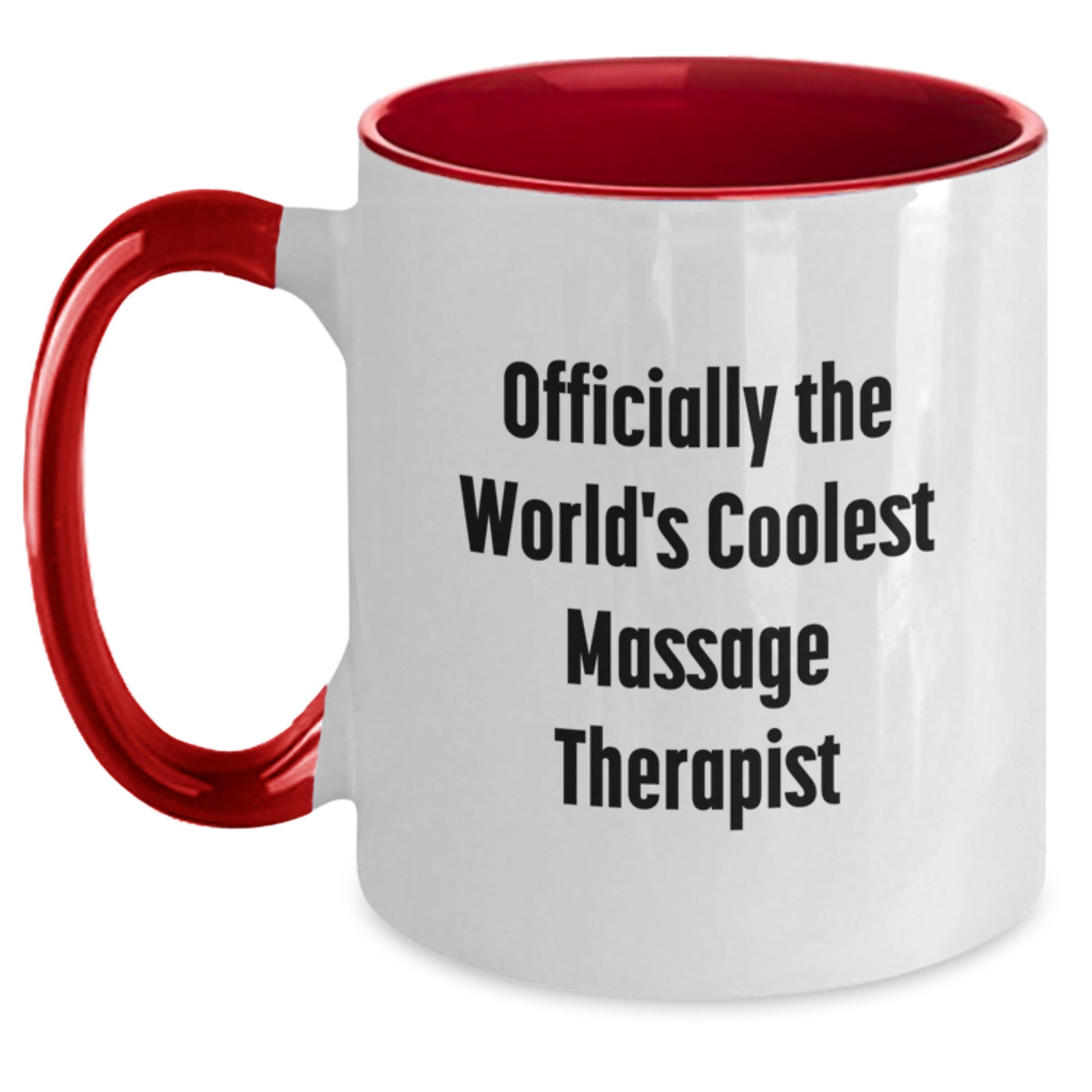 Funny Massage Therapist Gifts from Men, Women, Friends, or Family - Officially The World's Coolest Massage Therapist Two Tone Coffee Mug for Christmas Unique Gifts - Main