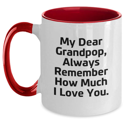 Grandpop's Inspirational Two Tone Coffee Mug, Funny Quote Gifts for Men, Unique Graduation Presents from Family, Friends, or Coworkers - Main