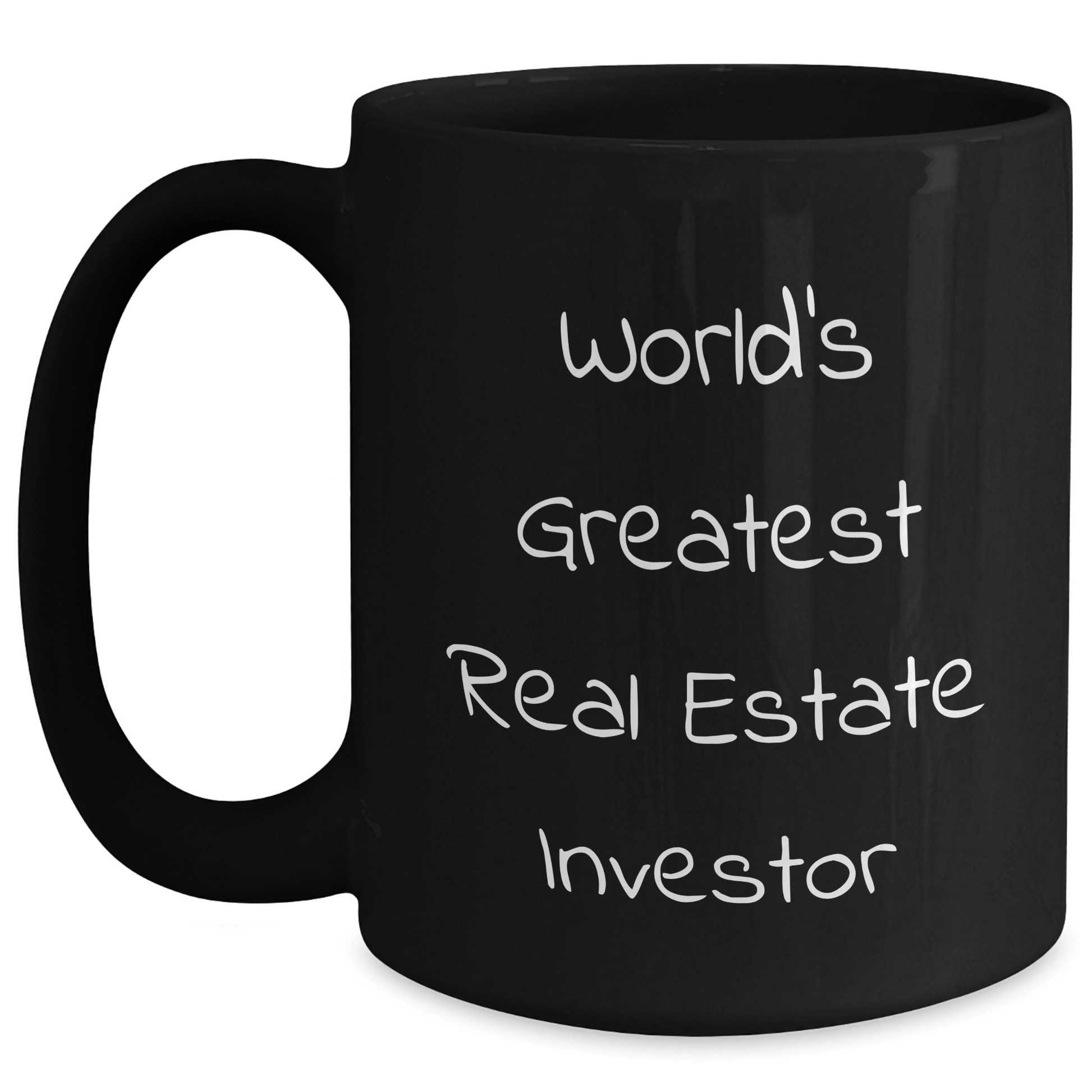 Funny Real Estate Investor Gift for Him, World's Greatest Quote on Black Coffee Mug, Perfect for Graduation, Gifts from Men to Real Estate Investor Friends Black / 15oz