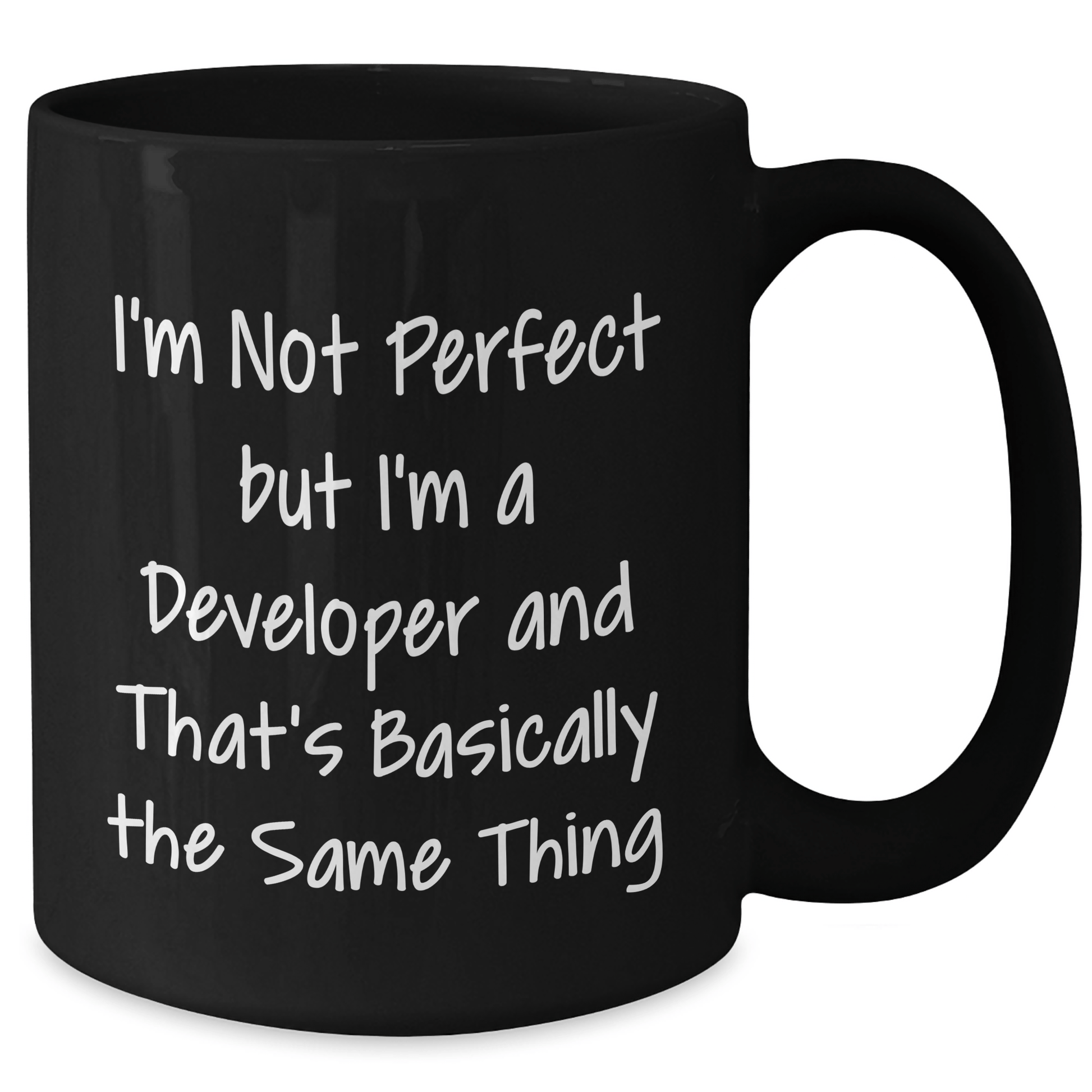 Funny Developer Mug Gifts from Friends, Coworkers, or Family - 'I'm Not Perfect But I'm A Developer And That's Basically The Same Thing' for Father's Day Unique Gifts for Men