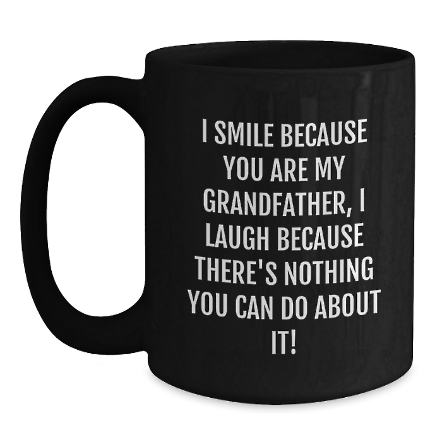 Funny Grandfather Gifts for Him, Black Coffee Mug, Unique Christmas Memorable Presents from Family and Friends, 11oz or 15oz - Main