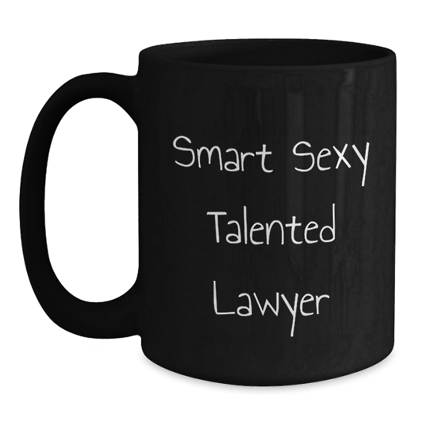 Funny Lawyer Gifts from Friends for Black Coffee Mug, 'Smart Sexy Talented Lawyer' Quote, Graduation Unique Gifts - Main