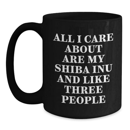 Funny Shiba Inu Dog Lover Gifts from Friends for Valentine's Unique Black Coffee Mug - Main