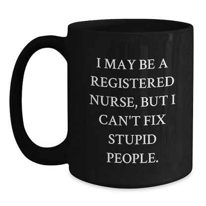 Gifts from Friends to a Registered Nurse, Funny Coffee Quotes, Black Ceramic Mug for Christmas Unique Gifts - Main
