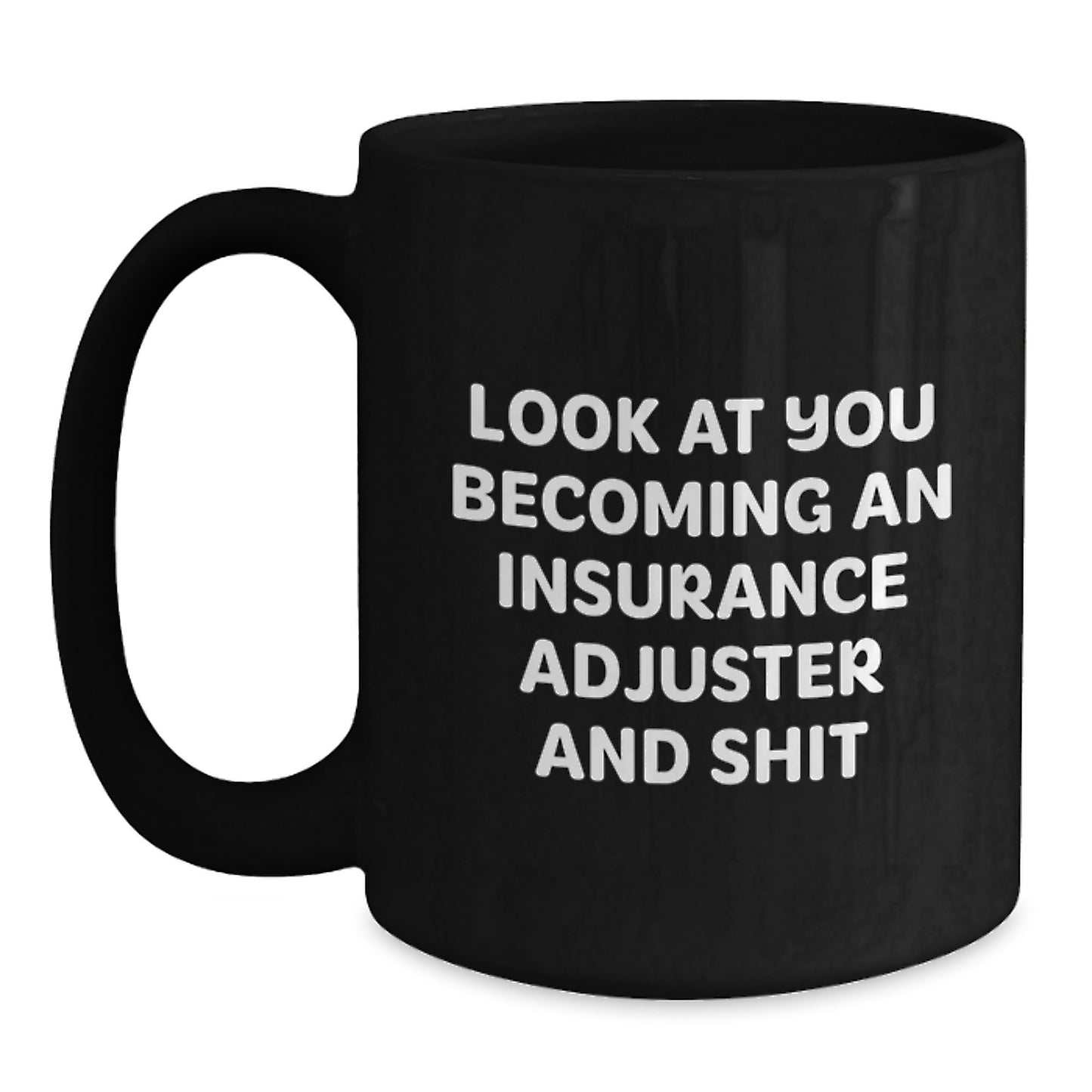 Funny Insurance Adjuster Black Coffee Mug Gifts from Friends, Unique Christmas Unique Gifts for Insurance Adjuster, Men, Coworkers, Family - Main