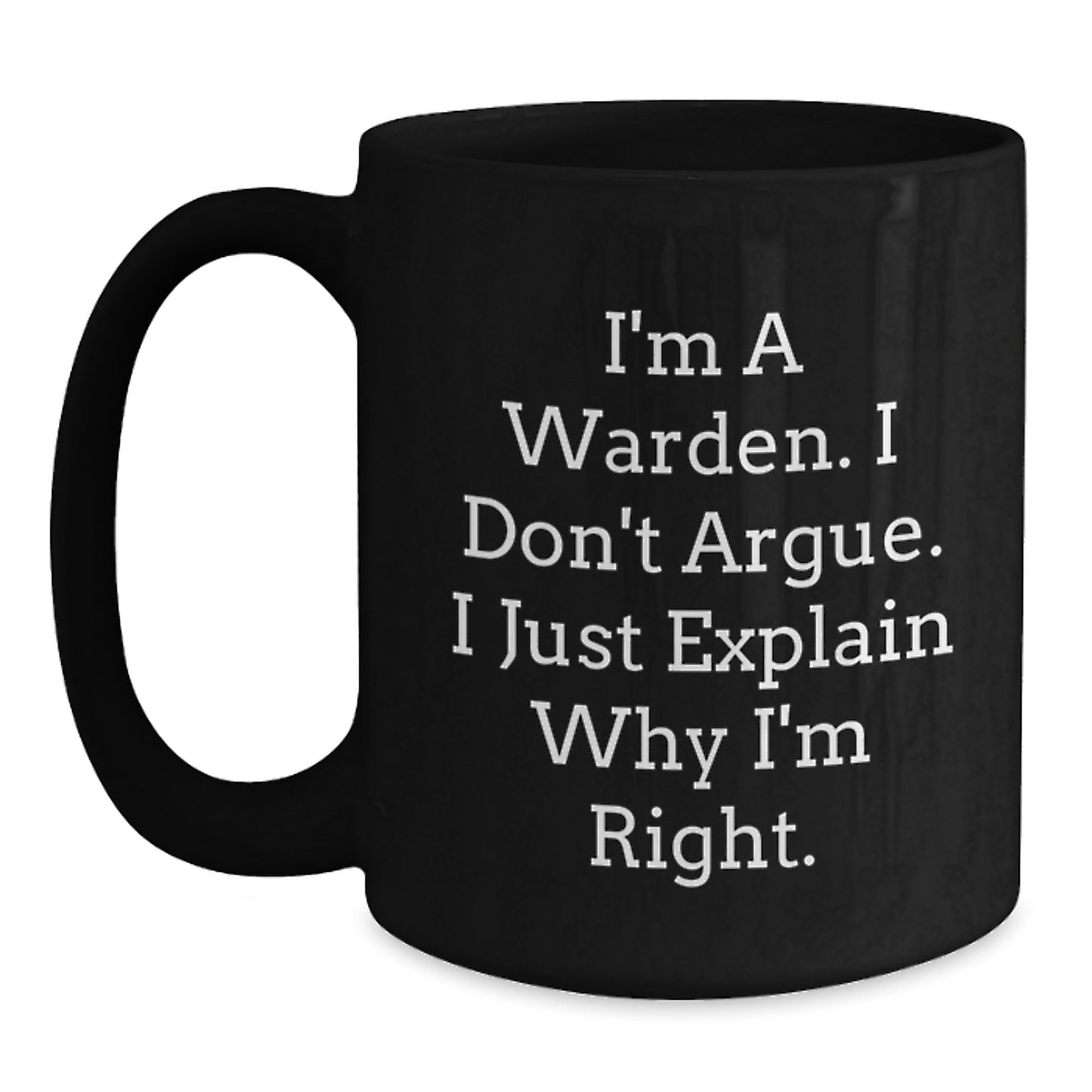Warden Inspirational Black Coffee Mug Gifts for Men Funny Birthday Unique Ideas - Main
