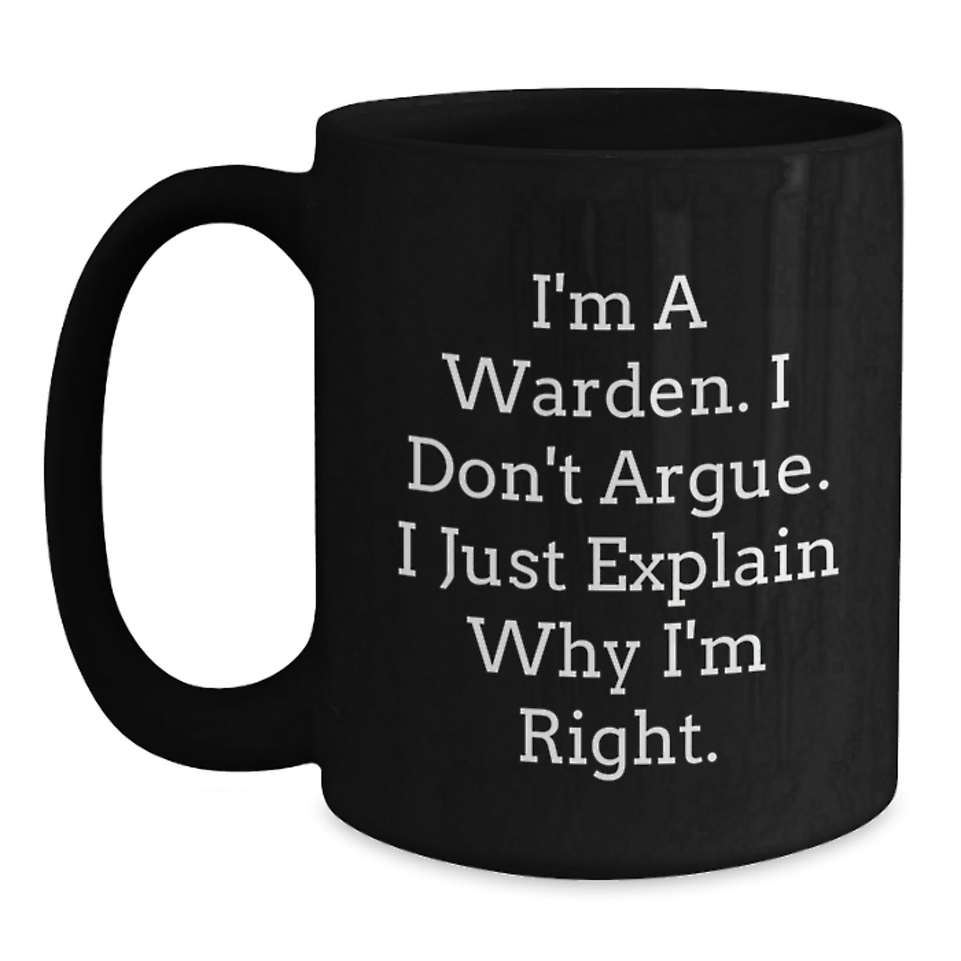 Warden Inspirational Black Coffee Mug Gifts for Men Funny Birthday Unique Ideas - Main