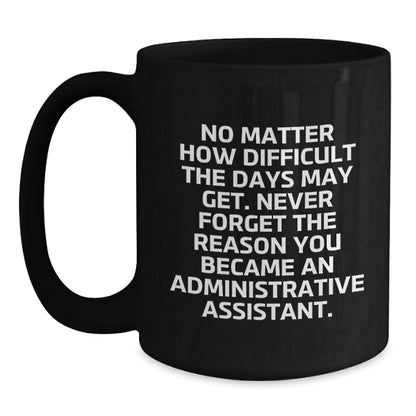 Funny Administrative Assistant Gifts from Men, Christmas Unique Gifts for Administrative Assistants, Black Ceramic Coffee Mug - Main