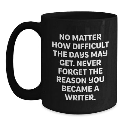 Funny Writer Gifts for Writer, Gifts from Men to Writer Friends, Black Coffee Mug with Inspirational Quote - Main