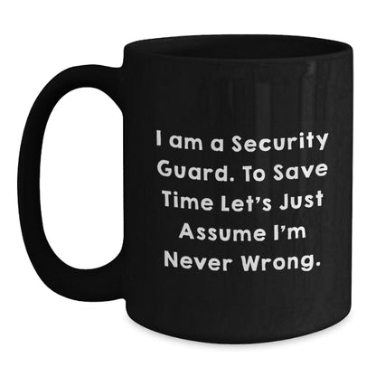 Funny Security Guard Mugs for Christmas Unique Gifts from Friends or Family - Black Coffee Mug for Security Guard - Main