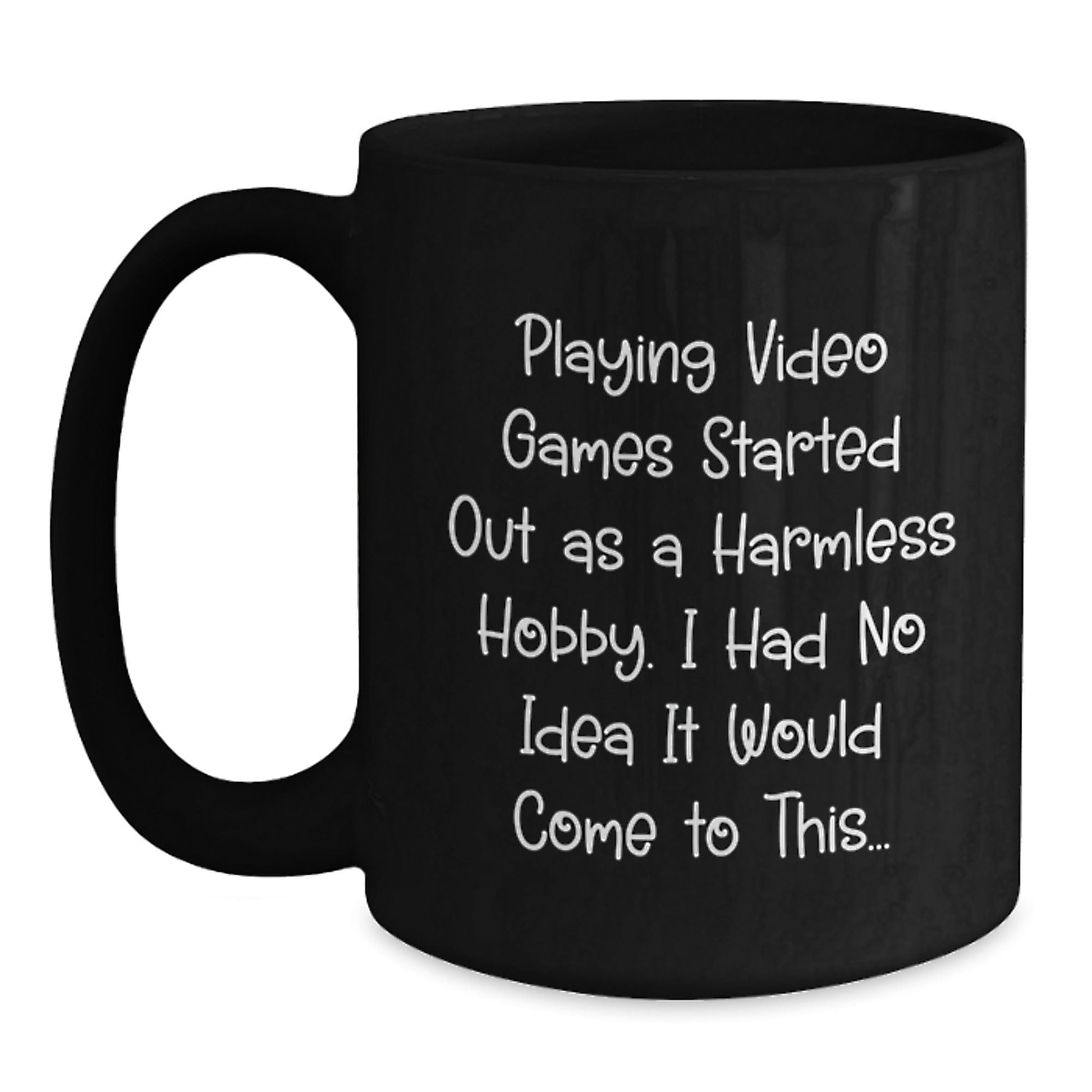 Funny Playing Video Games Gifts from Friends for Playing Video Games Lovers, Black Coffee Mug for Graduation Black / 15oz