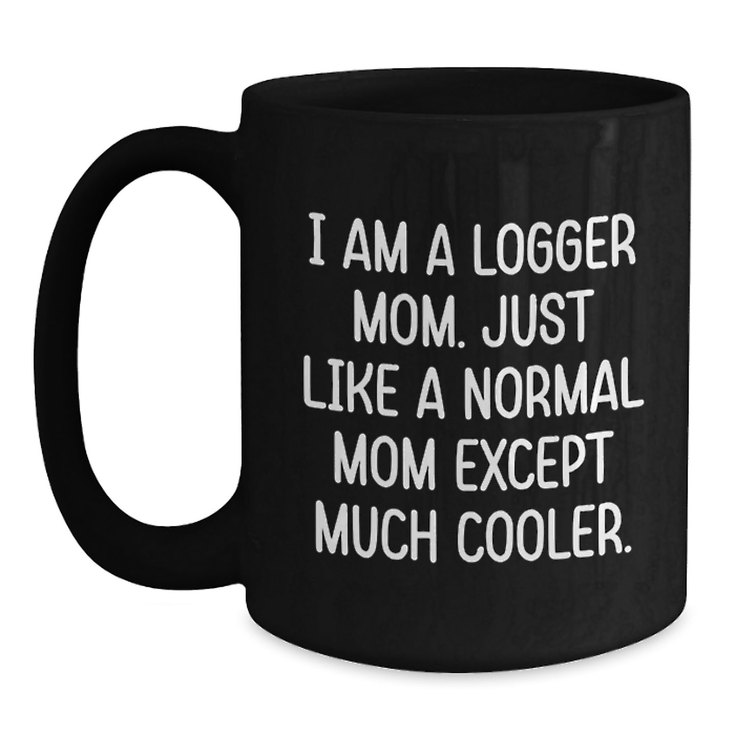 Funny Logger Gifts for Birthday, I Am A Logger Mom Black Coffee Mugs from Friends, Unique Logger Mom Mug for Her,
   - Main