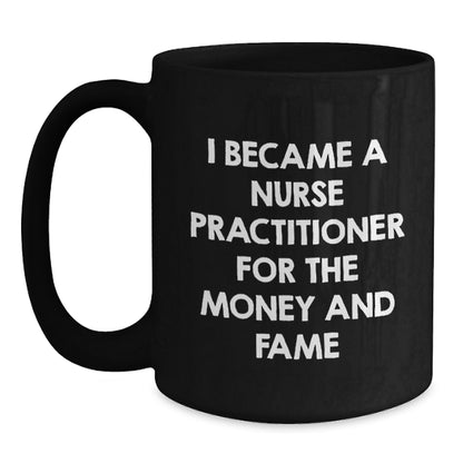 Funny Nurse Practitioner Black Coffee Mug Gifts for Nurse Practitioner Friends from Men - Main